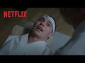 Johnny Talks to Robby after the Leg Break Cobra Kai Season 6 Netflix