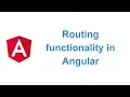 Routing for Single Page Application SPA creation in Angular