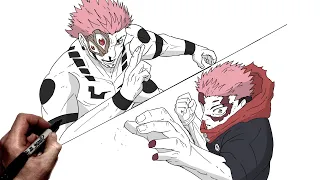 How To Draw Yuji vs Sukuna | Step By Step | JJK