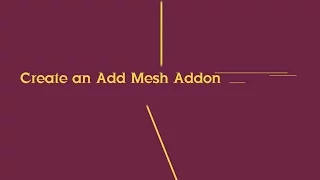 Create an Add Mesh Addon in Blender Python tutorial