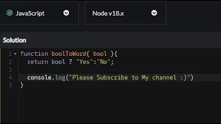 JavaScript - Convert Boolean Values to Strings Yes or No CodeWars 8KYU