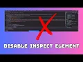 How to disable inspect element Prevent Page source Copy Paste