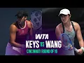 Madison Keys vs Wang Xiyu 2026 Cincinnati Round of 16 WTA Match Highlights
