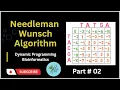 Needleman Wunsch Algorithm Dynamic Programming Bioinformatics Part 02 Example