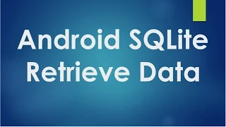 Android SQLite Tutorial - 3