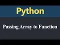 Passing Array to Function in Python Hindi