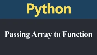 Passing Array to Function in Python Hindi