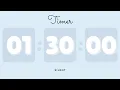 1 Hour 30 Minutes Silent Timer with Cute Ending Alarm Pastel Blue Timer