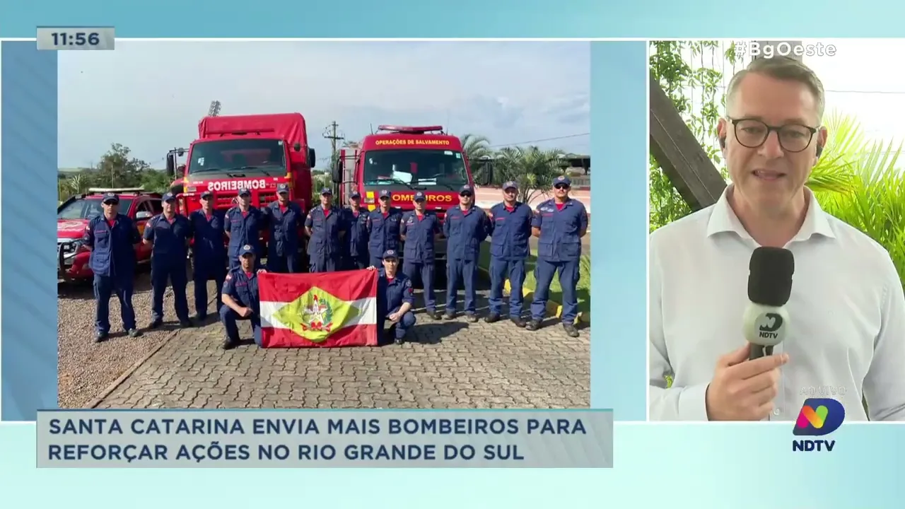 Santa Catarina envia mais bombeiros para auxiliar no Rio Grande do Sul