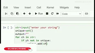 Python Program to remove duplicate characters in String DrSridevi