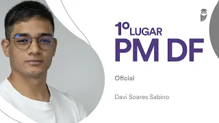 PMDF: Davi Soares Sabino, aprovado aos 19 anos, em 1ª lugar, para a carreira de Oficial
