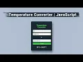 Build a Temperature Converter with JavaScript - Coding Tutorial mzcode01