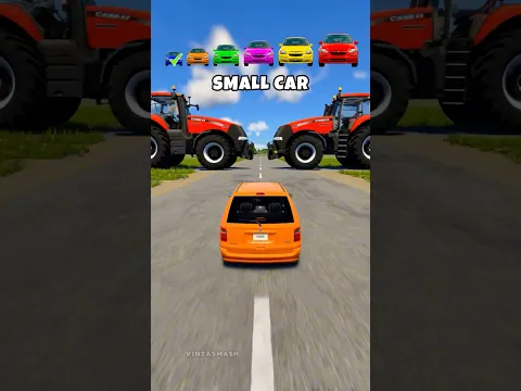 Small to Giant Cars vs Giant Smashing Tractors