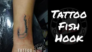 Tattoo - Fish Hook 3D Tattoo using Coil Tattoo Machine Black Ink