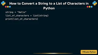How to Convert a String to a List of Characters in Python