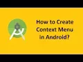 Context Menu Android