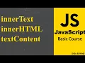 innerText innerHTML and textContent in JavaScript Learn JavaScript