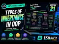 Lecture 21 Types of Inheritance Single Multiple Multilevel Hierarchical OOP Course Skillify