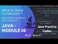 Clone Copy Constructor in Java Programming Core Java Practice codes OOPs Concepts