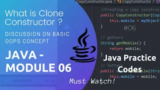 Clone Copy Constructor in Java Programming Core Java Practice codes OOPs Concepts