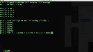 Python Simple program calculates and prints average