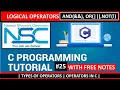 LOGICAL OPERATORS IN C C PROGRAMMING TUTORIAL FOR BEGINNERS IN HINDI 25