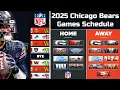 2025 Chicago Bears Schedule Full NFL Games Dates Times TV Info
