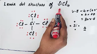 Lewis dot structure of SiCl4 Silicon tetrachloride