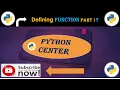 Defining Function Part 1 Python Center PC Python Programming