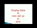 Date Display in mm-dd-yy Format in java
