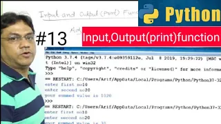 Input and Output Print Function in Python in Hindi Lec-13 Tutorial for beginners