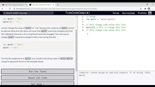 33 - Learn Basic JavaScript Understand String Immutability