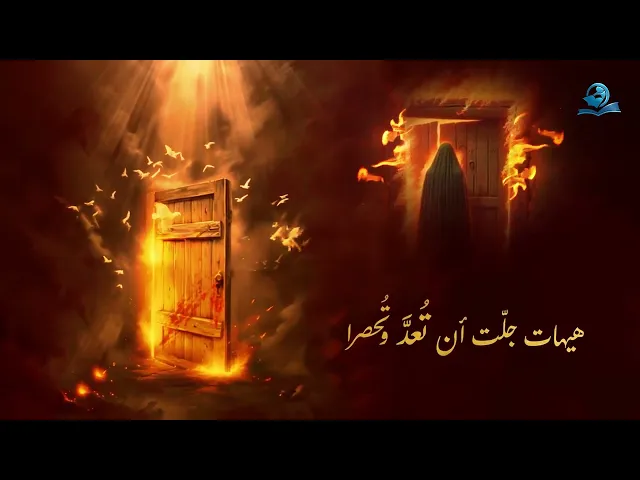⁣إضرامهم نارًا عليها لم يروا ... إحراق بيت الوحي فيها منكرًا