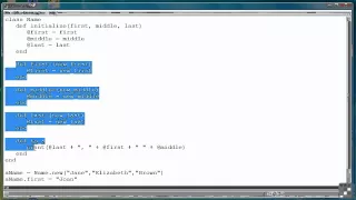 Infinite Skills Ruby Programming 38 - Defining A Class Part 4