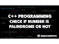 C program to Check for Palindrome Numbers C programming tutorials for beginners