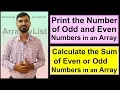 Print the Number of Odd and Even Numbers Sum Count of Even or Odd Numbers in an Array in Java