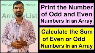 Print the Number of Odd and Even Numbers Sum Count of Even or Odd Numbers in an Array in Java
