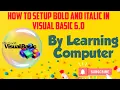 How to Setup Bold Italic in Visual Basic 6 0