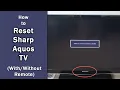 Sharp Aquos TV How to Factory Reset