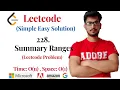 228 Summary Ranges LeetCode Solution LeetCode Problem