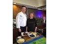 Chef Lynn cooking with Chef Ryan Friedrich of Streetside Seafood