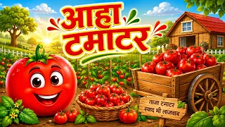 आहा टमाटर - Aaha Tamatar Bade Mazedar | Hindi Nursery Rhymes And Kids Song | #cartoon