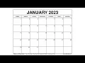 Printable January 2023 Calendar Templates with Holidays - VL Calendar