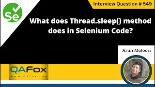 What does Thread sleep method does in Selenium code Selenium Interview Question