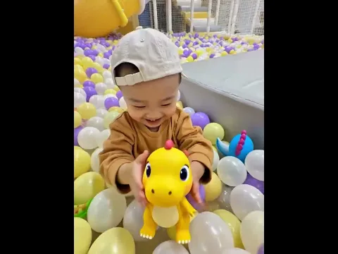 Bé đi nhà banh gặp khủng long và cá heo