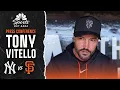 Tony Vitello explains Giants lineup changes ahead of series finale vs Yankees NBC Sports BA