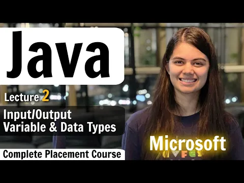 Variables in Java | Input Output | Complete Placement Course | Lecture 2 - YouTube thumbnail