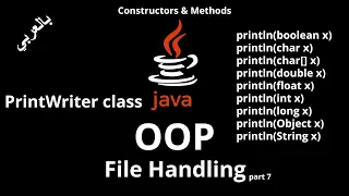 JAVA - File Handling PrintWriter class Constructors Methods