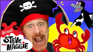 Animais Marinhos | Aventura em Navio Pirata e Mais para Crianças com Steve and Maggie Brasil