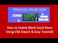 How to Delete Blank Excel Rows Using VBA Quick Easy Tutorial